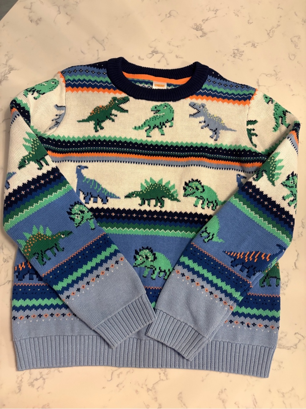 NWT GYMBOREE Children's Blue & Green Dinosaur Knit Sweater - Unbranded